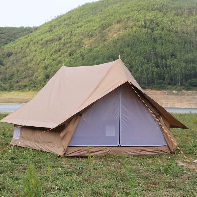 High quality khaki camping tent (4)