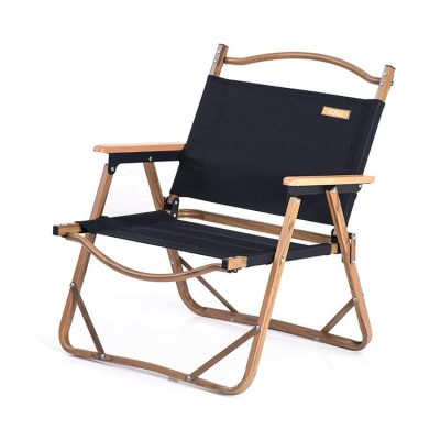 Wood grain aluminum portable camping chair (1)