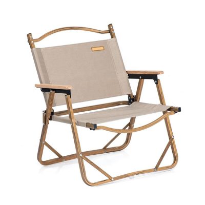 Wood grain aluminum portable camping chair (6)
